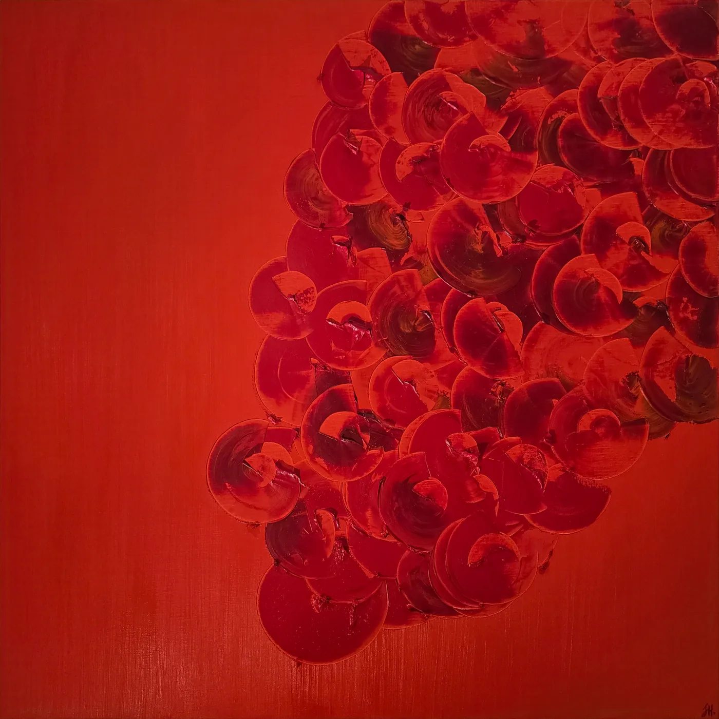 The Red — oil painting, 2025